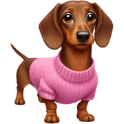 dachshund wearing pink sweater sticker