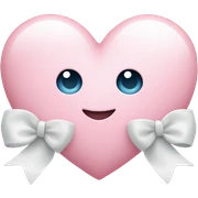 Pastel pink heart with white bow sticker