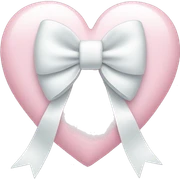 Pastel pink heart with white bow sticker