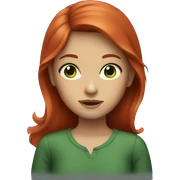Girl with red hair and dark green eyes sticker