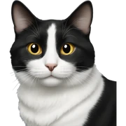 black and white cat sticker