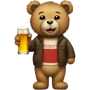 teddy bear holding a beer sticker