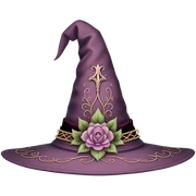 Mauve floral witch hat sticker