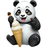 Panda eating ice cream sticker