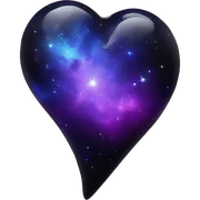 Black Galaxy heart that is blue and purple  sticker