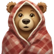 bear cozy in blanket sticker