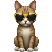 Cat with sunglasses sticker