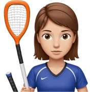 Brown haired girl playing field hockey sticker