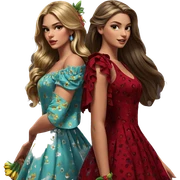 flower girls in vibrant dresses sticker