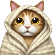 Cat in a blanket sticker