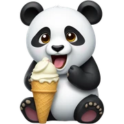 Panda eating ice cream sticker