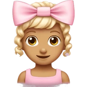Baby pink bow sticker