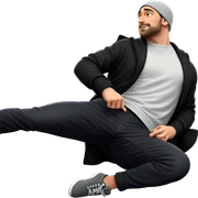 casual style male portrait sticker