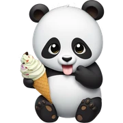Panda eating ice cream sticker