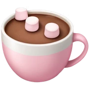 Light Pink mug of hot chocolate with marshmallows  sticker