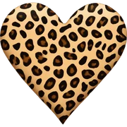 Leopard print heart sticker