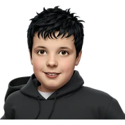 smiling boy with black hair sticker