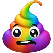 Rainbow poop sticker