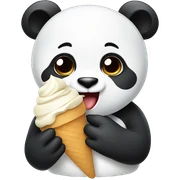 Panda eating ice cream sticker