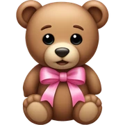 teddy bear with pink bow sticker