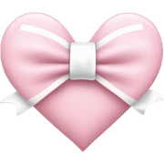 Pastel pink heart with white bow sticker