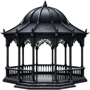 Black marble gazebo, gothic, aesthetic sticker