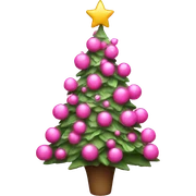 pink christmas tree  sticker