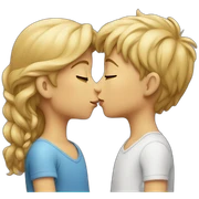 Boy and girl kiss sticker
