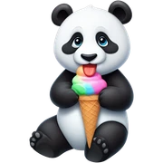 Panda eating ice cream sticker