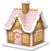 light pink and gold and white gingerbread house sticker