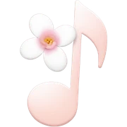 Pale pink music note with pale pink flower  sticker