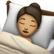 brunette girl sleep in bed sticker