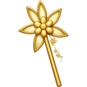 gold fairy wand with flowers sticker
