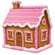 A pink gingerbread house sticker