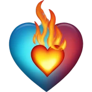 Heart on fire sticker