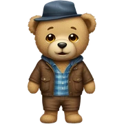 Teddy bear with outfit sticker