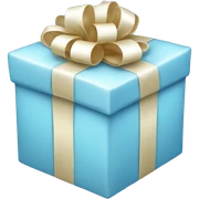pale blue present sticker
