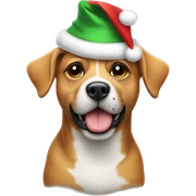 dog with cristmas hat sticker