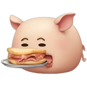 Cerdo comiendo pan sticker