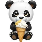 Panda eating ice cream sticker