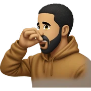 Drake holding his nose sticker