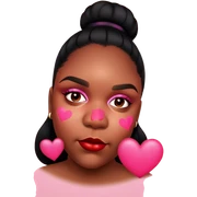Beautiful black woman and fat lover with pink and red hearts sticker