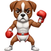 The boxer dog practices punches. sticker