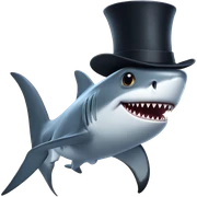 Shark with a top hat sticker