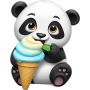 Panda eating ice cream sticker