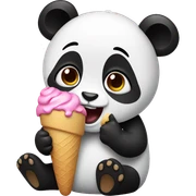 Panda eating ice cream sticker