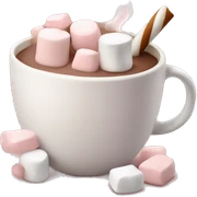 Light Pink mug of hot chocolate with marshmallows  sticker