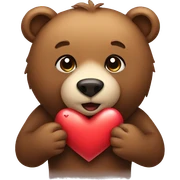Bear with heart sticker