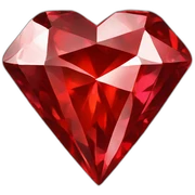 Red diamond heart sticker