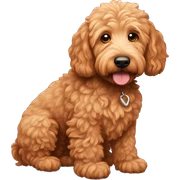Red Golden doodle sticker